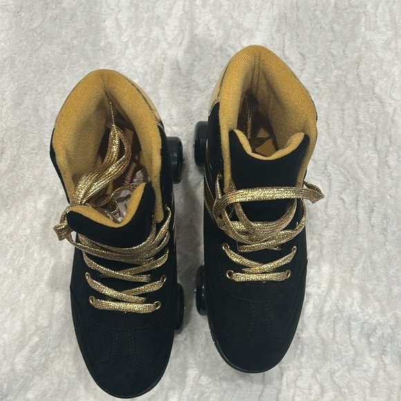 Cosmic Skates Women’s black gold metallicc high top sneakers roller skate size 8 - Picture 4 of 9
